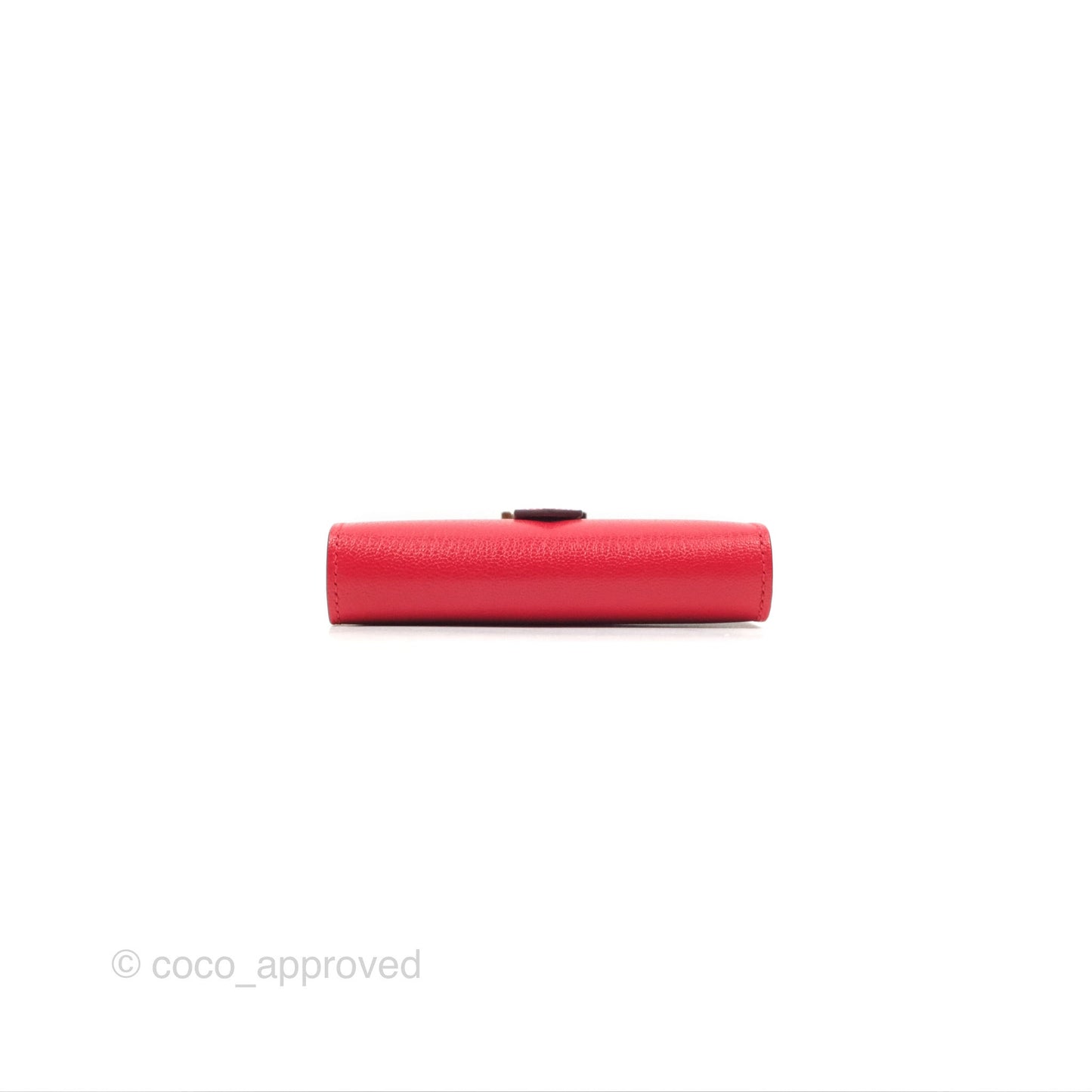 Hermes Bearn Mini Wallet Rouge De Coeur Chamkila Goatskin Gold Hardware