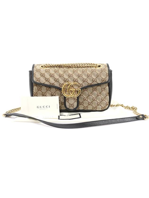 Luxury Gucci Trending 2025 443497 GG logo matelass jacquard gold chain Marmont small shoulder bag
