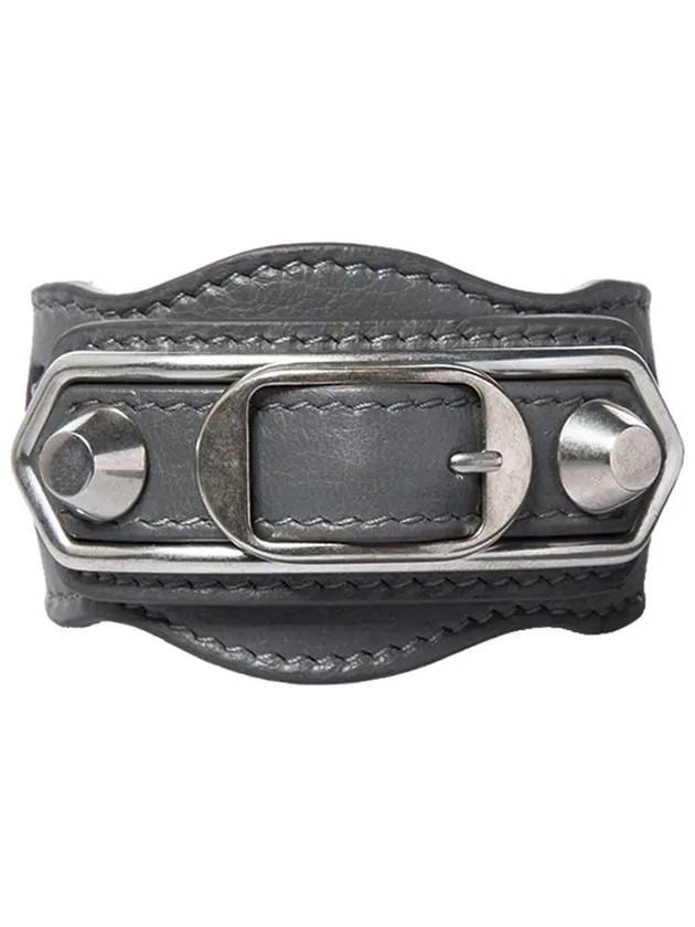 Luxury Balenciaga Giant Silver Buckle Bracelet Grey