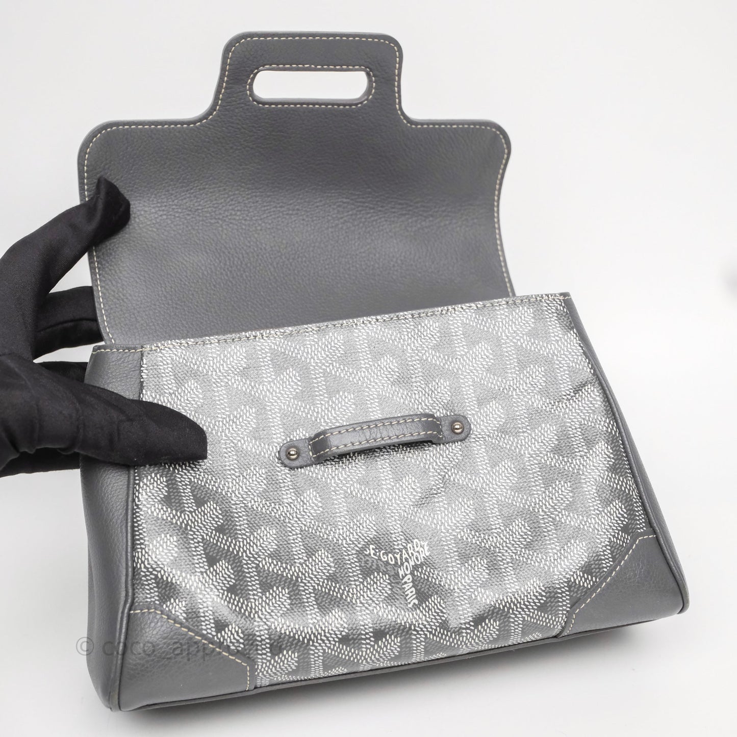 Goyard Saïgon Mini Bag Chevroches Calfskin Grey Silver Hardware