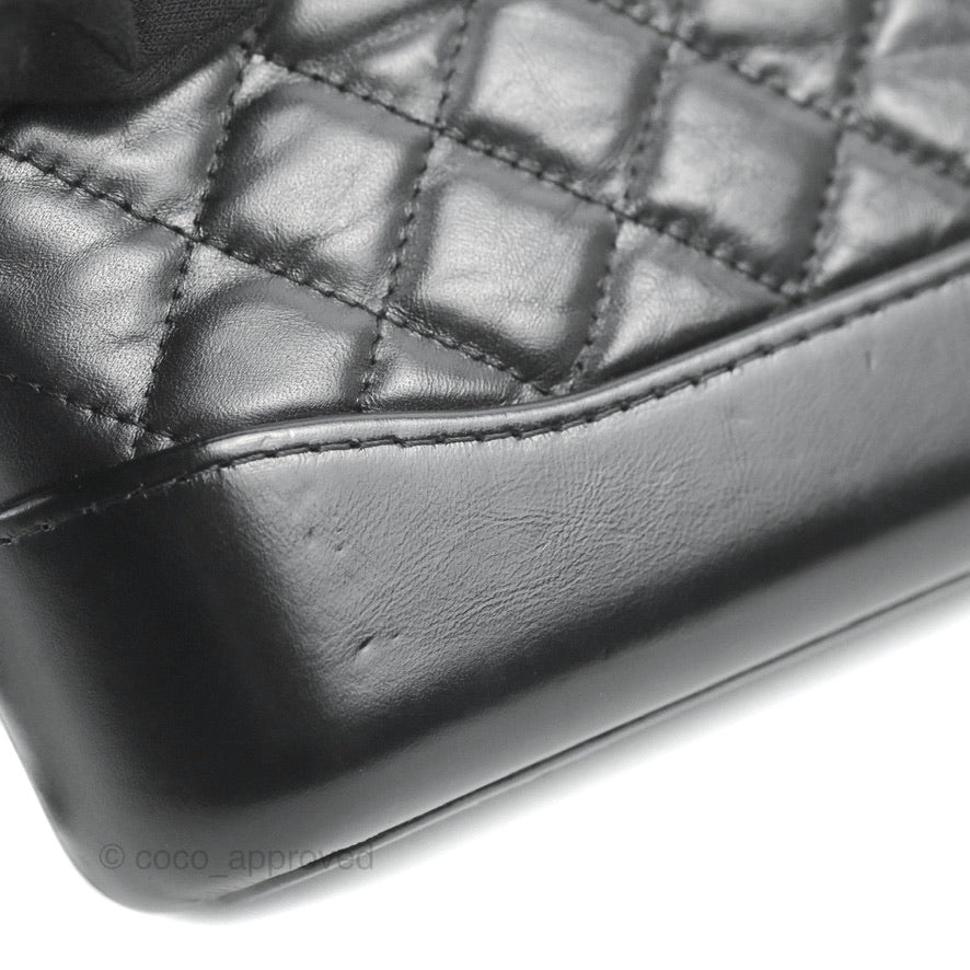 Chanel Gabrielle Clutch With Chain Aged Calfskin So Black