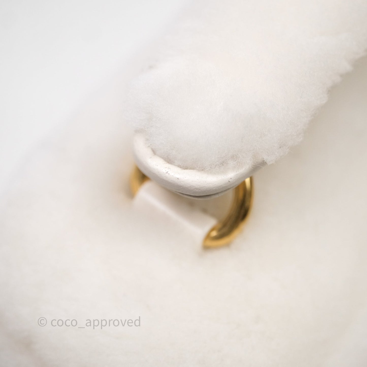Miu Miu Shearling Vanity Case White Gold Hardware