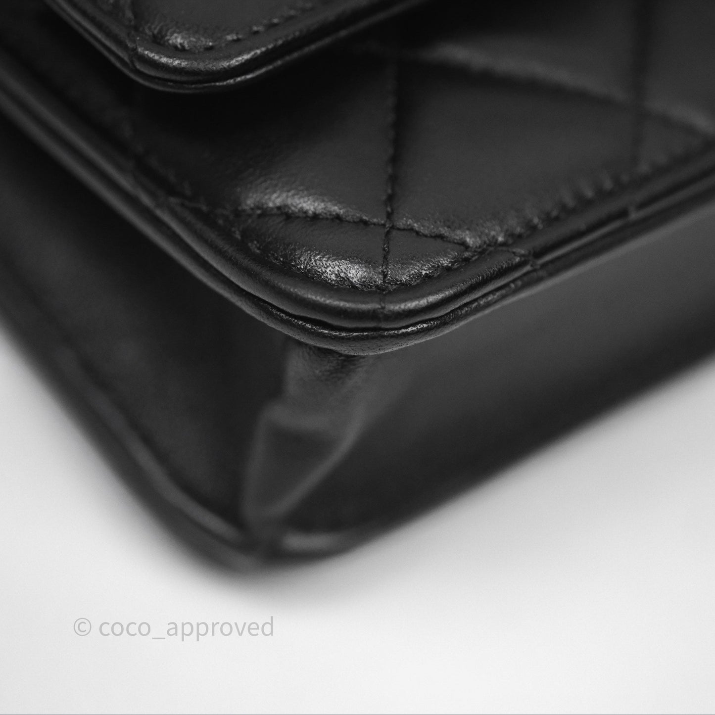 Chanel Quilted Classic Wallet on Chain WOC Black Lambskin Gold Hardware