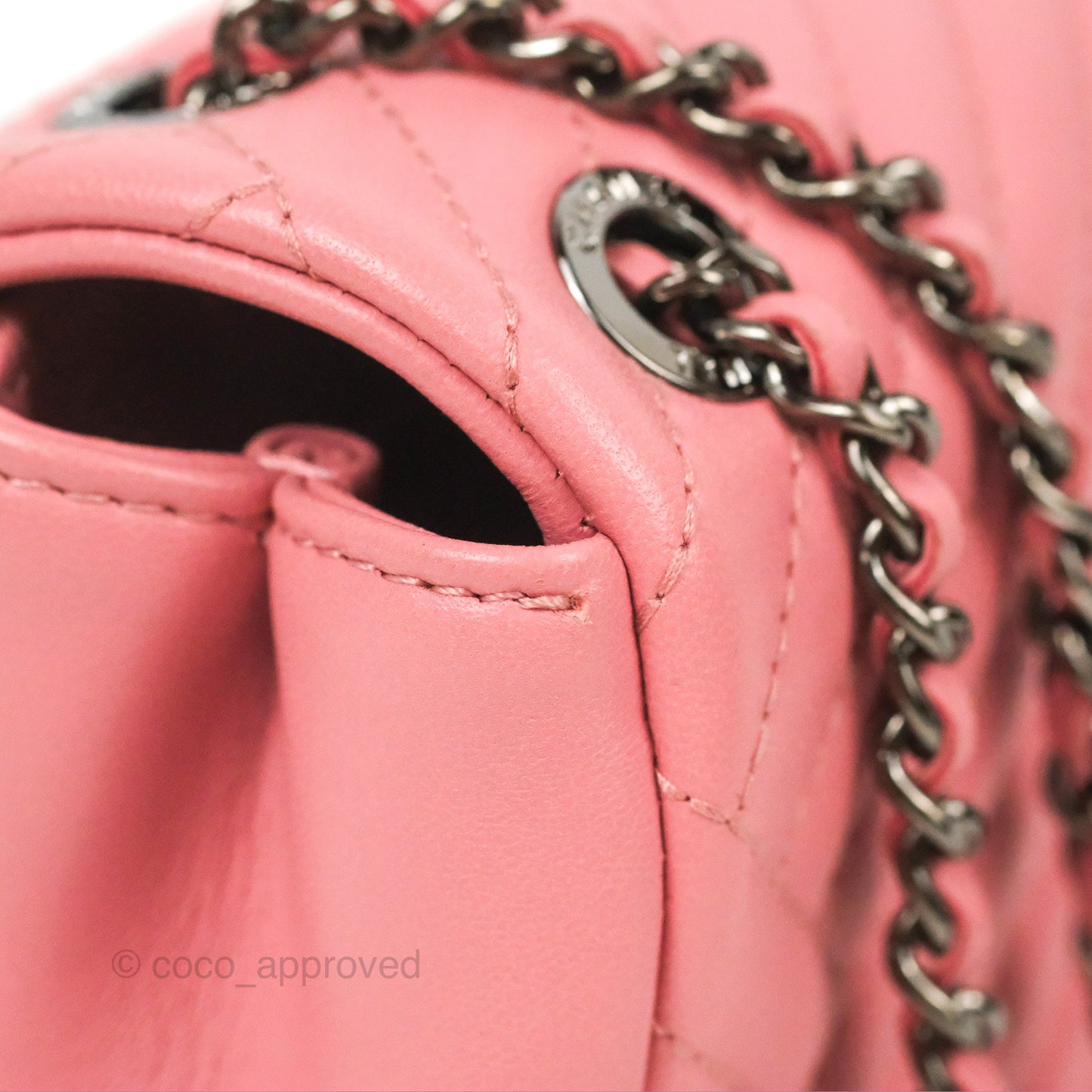 Chanel Small CC Crossing Flap Pink Lambskin Gun Metal Hardware