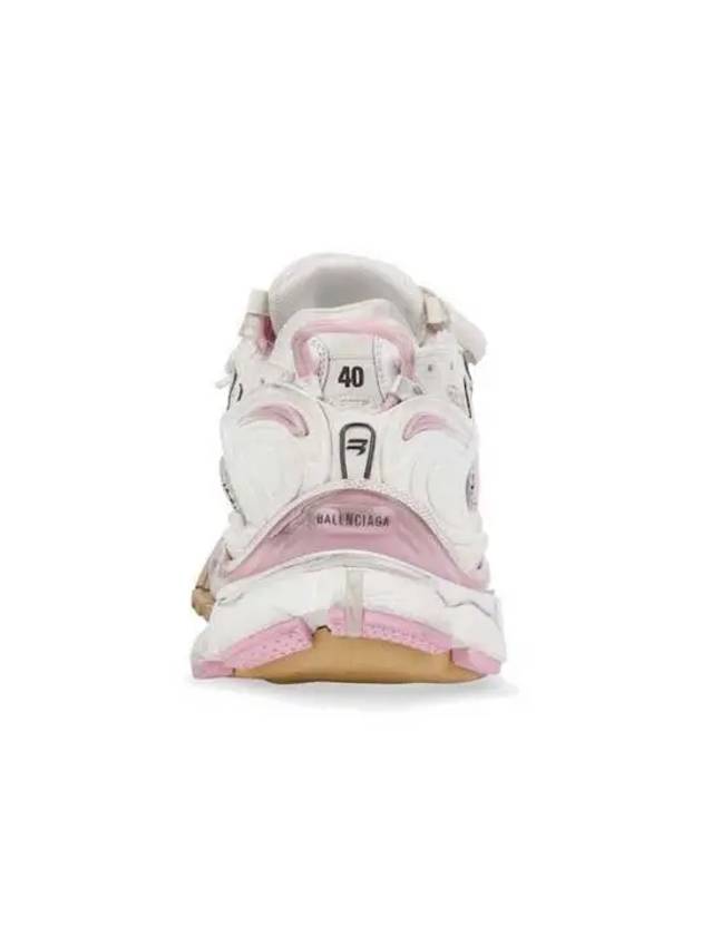 Luxury Balenciaga Effect Mesh Runner Low Top Sneakers White Pink