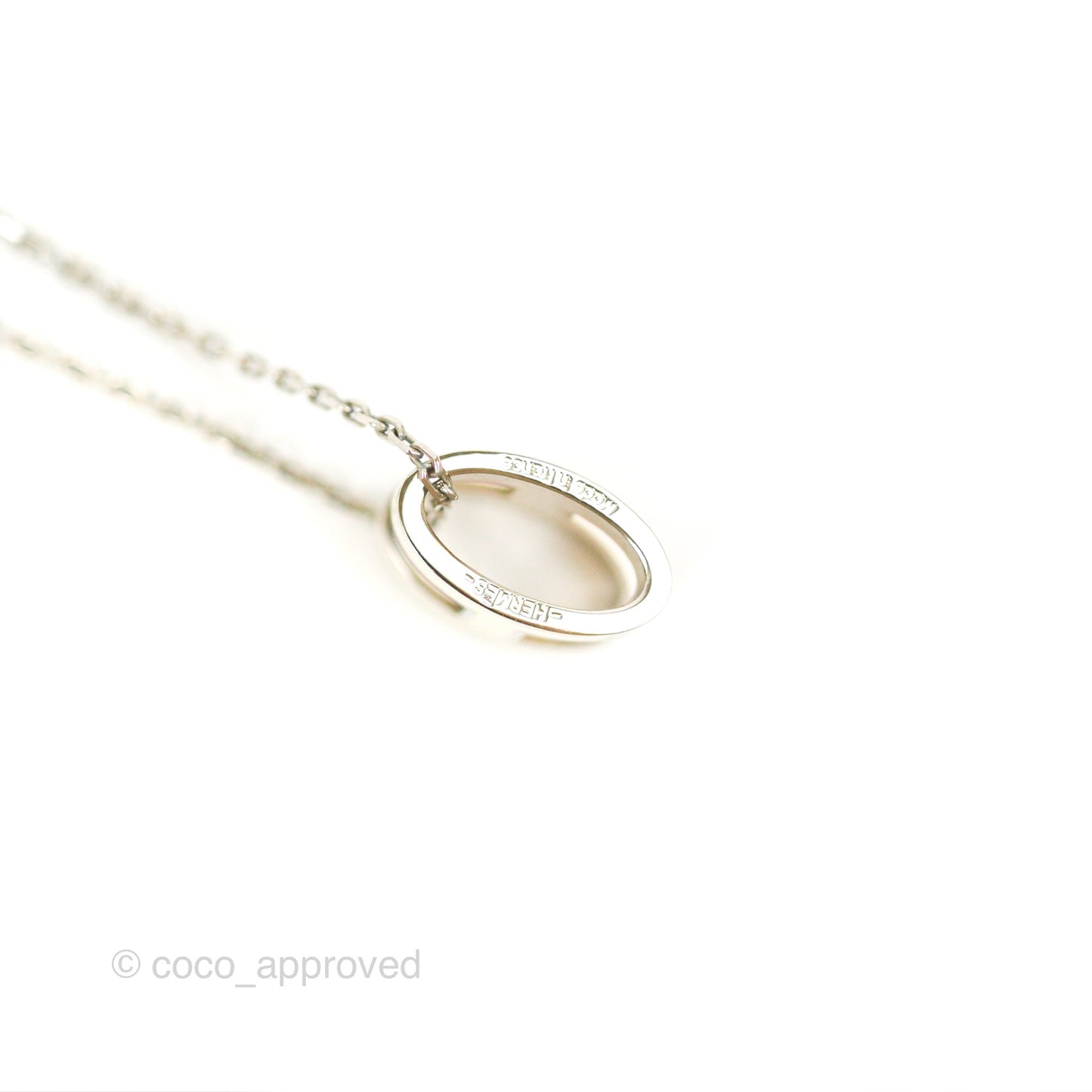 Hermès Pop H Pendant Necklace White Silver Hardware