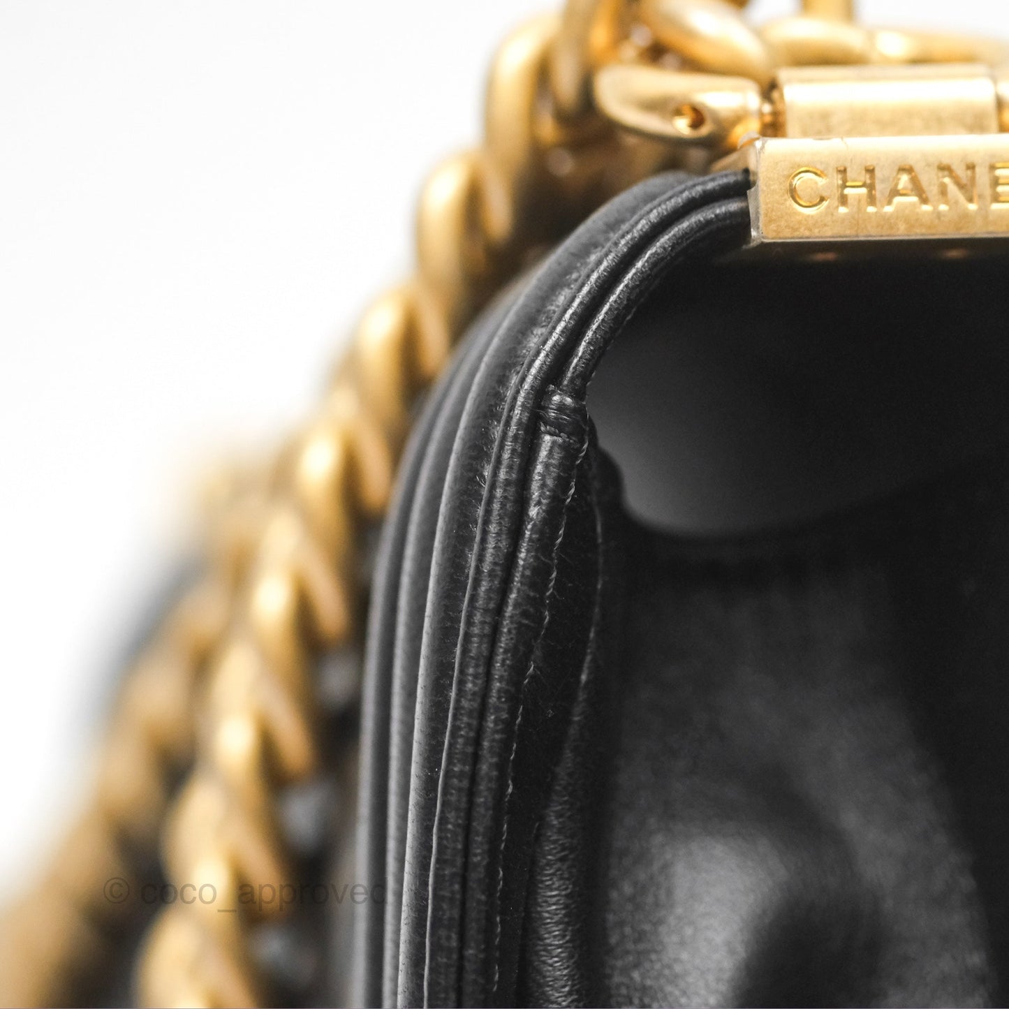 Chanel Small Boy Quilted Black Calfskin Gold Hardware