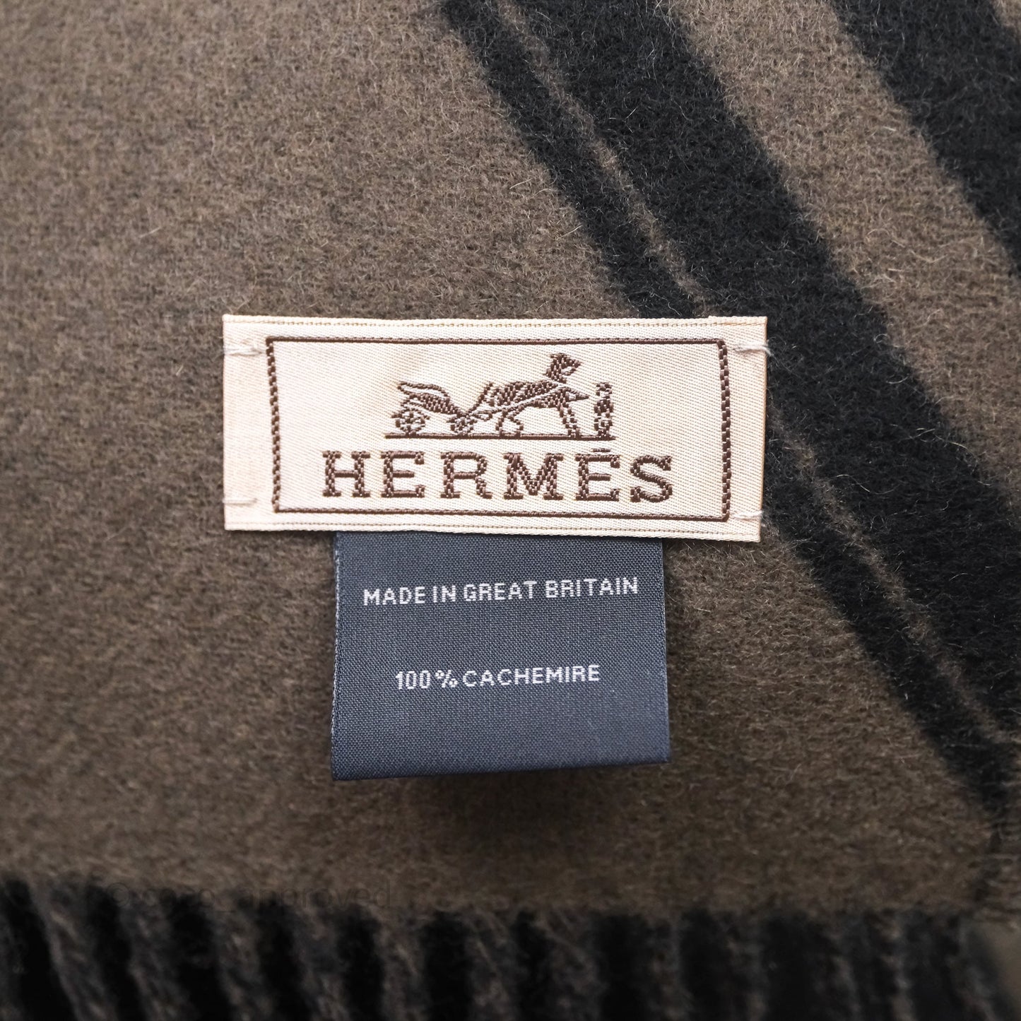 Hermes Sangles En Zig Zag Scarf Noir / Basalte