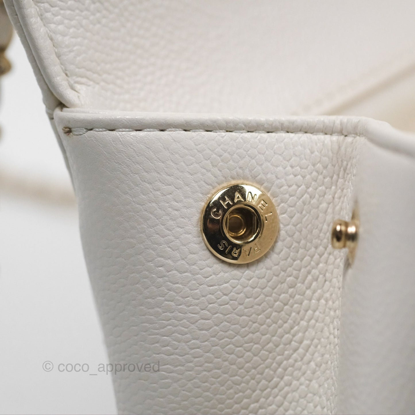 Chanel Quilted Small Business Affinity Flap White Caviar Gold Hardware