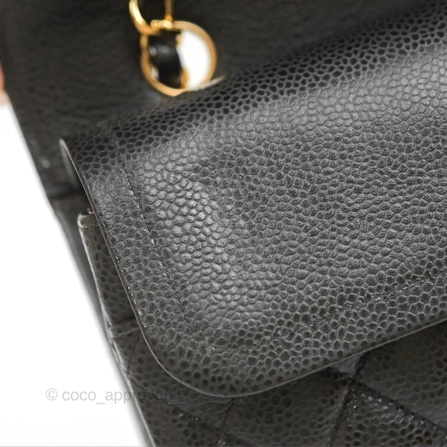 Chanel Classic M/L Medium Flap Quilted Black Caviar Gold Hardware