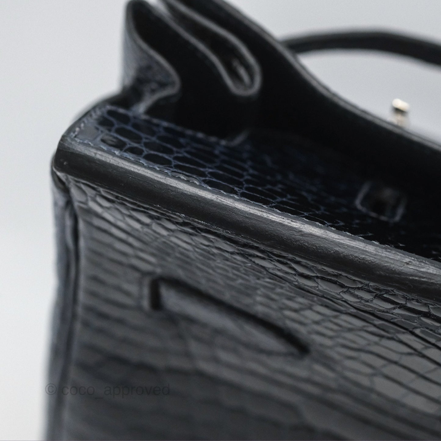 Hermès Birkin 35 Porosus Marine 78 Palladium Hardware