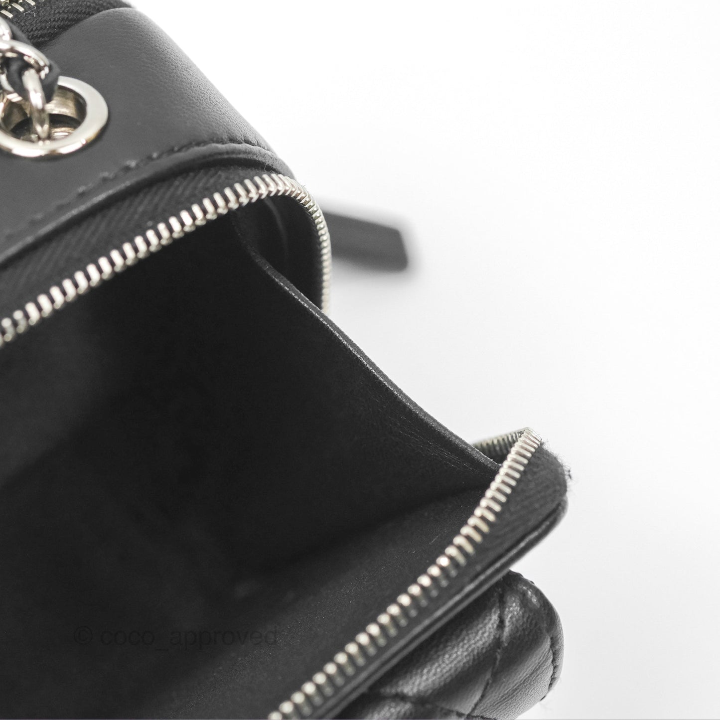 Chanel Small Pocket Box Camera Case Black Lambskin Silver Hardware