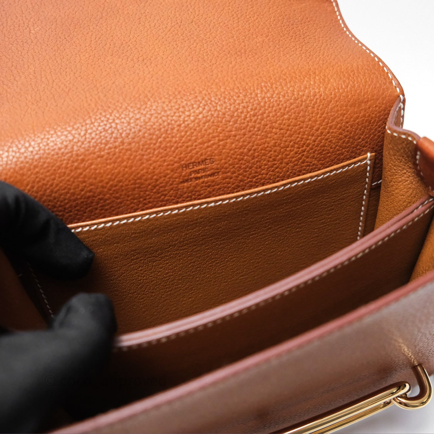 Hermès Roulis Mini Fauve 34 Barenia Gold Hardware