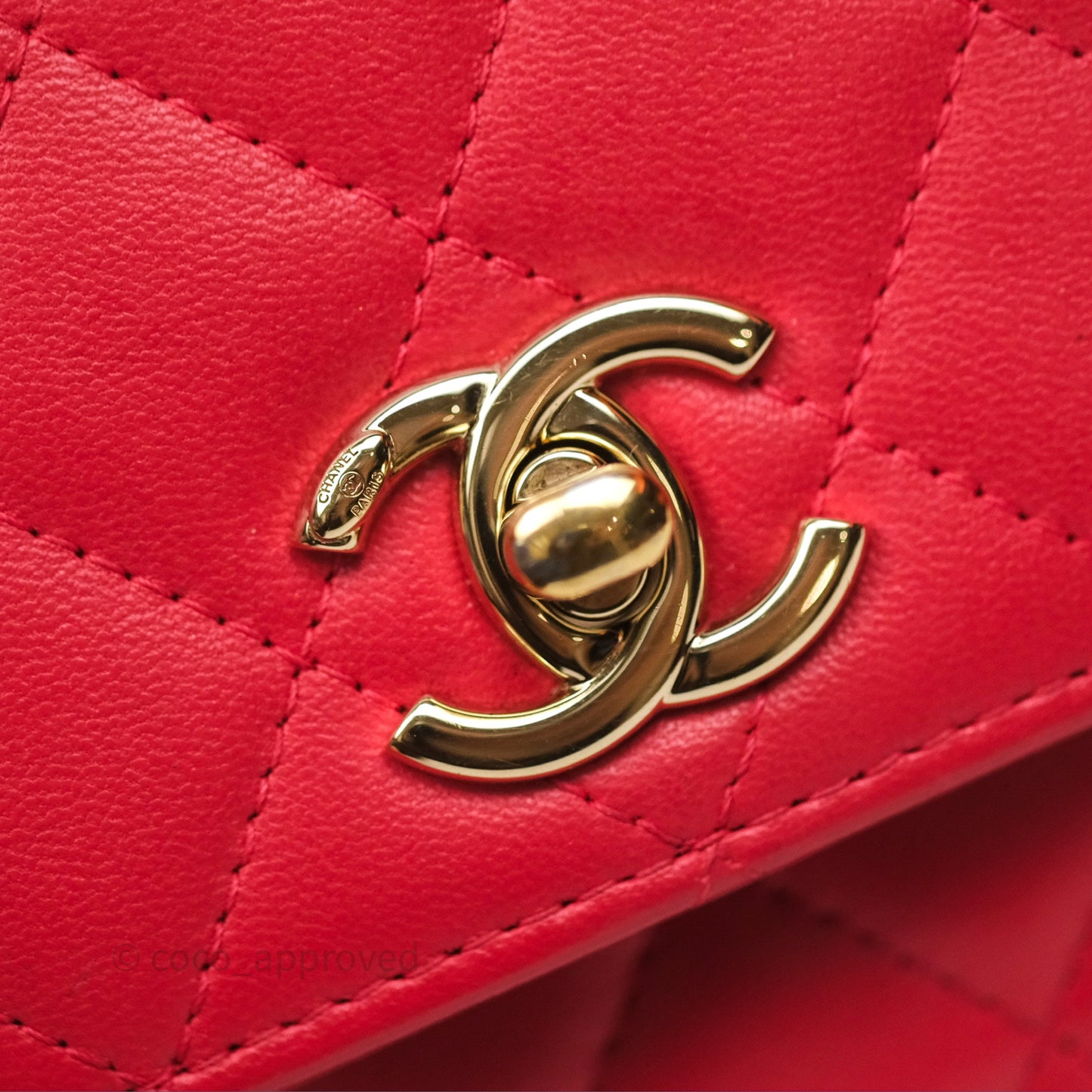 Chanel Mini Quilted Trendy CC Clutch With Chain Red Lambskin Gold Hardware