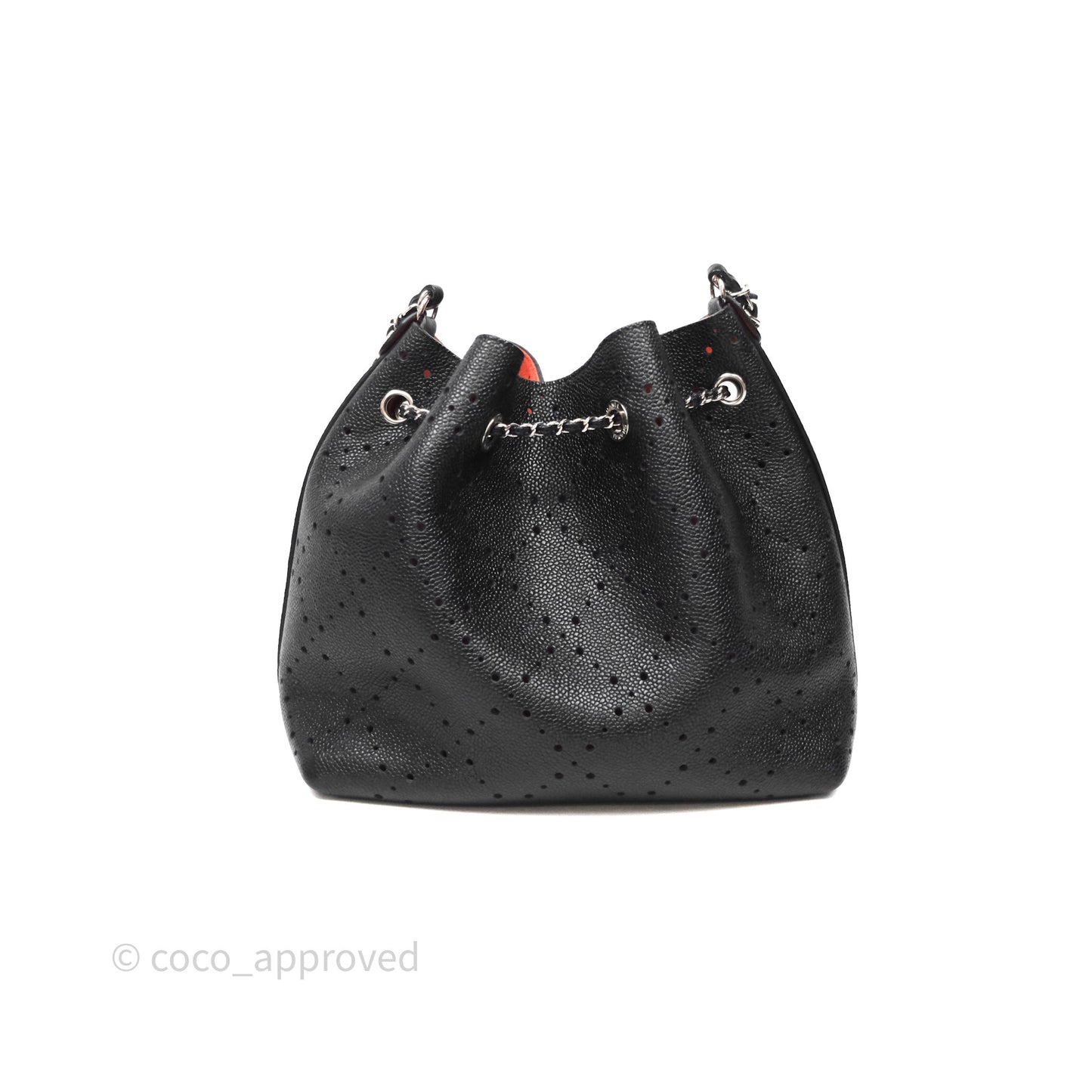 Chanel CC Drawstring Bucket Bag Black Caviar