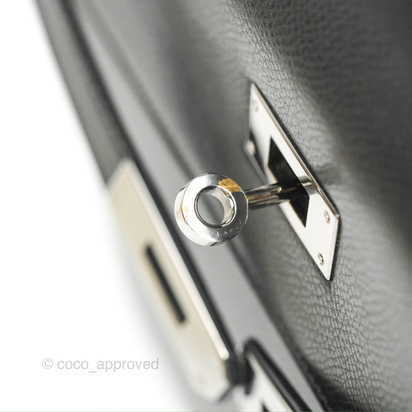 Hermès Kelly 32 Sellier Black Epsom Palladium Hardware