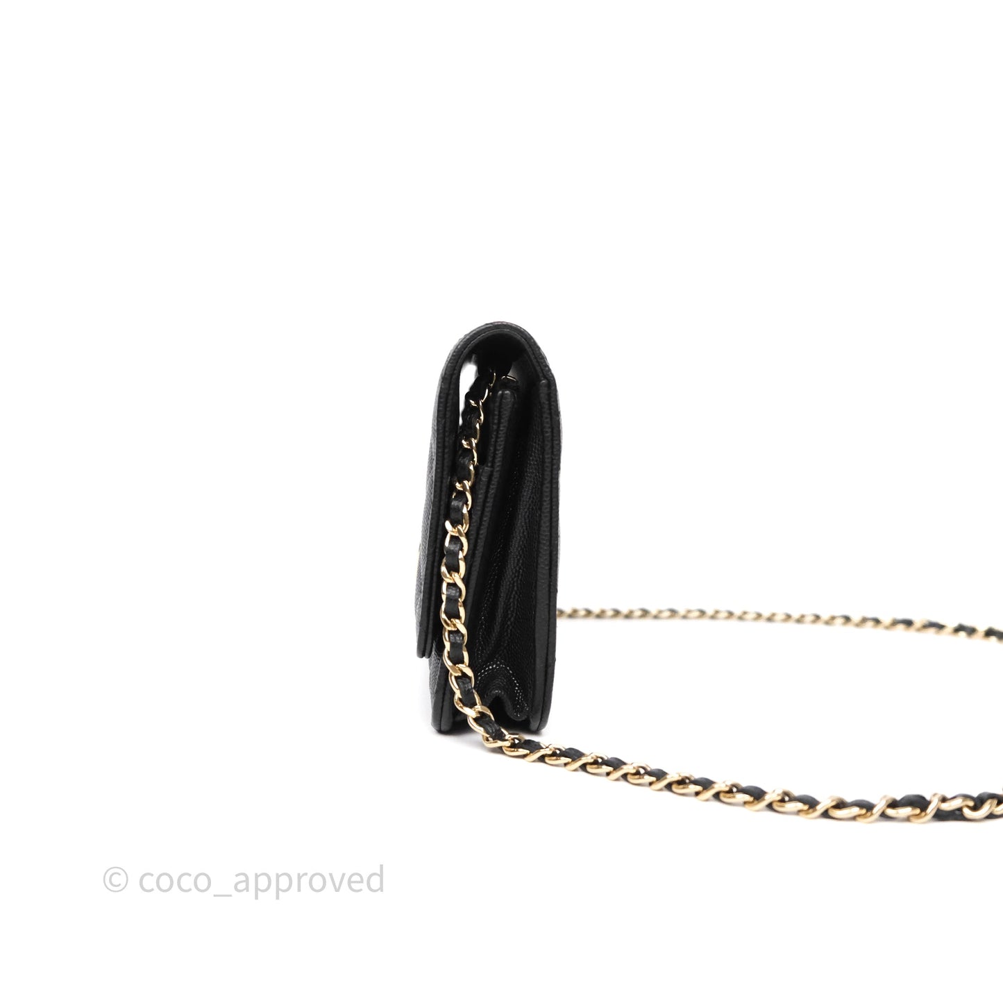 Chanel Wallet On Chain WOC Black Caviar Gold Hardware 23C