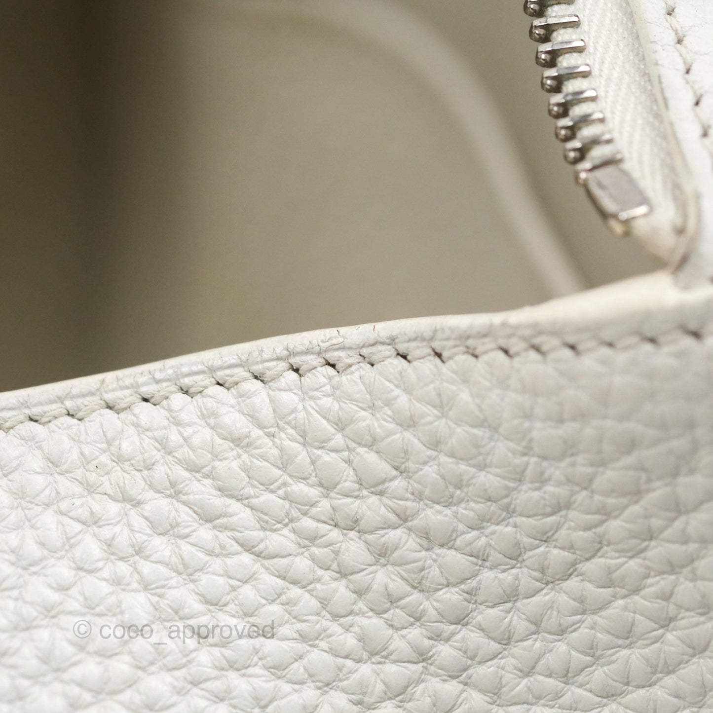 Hermès Lindy 30 White Clemence Palladium Hardware