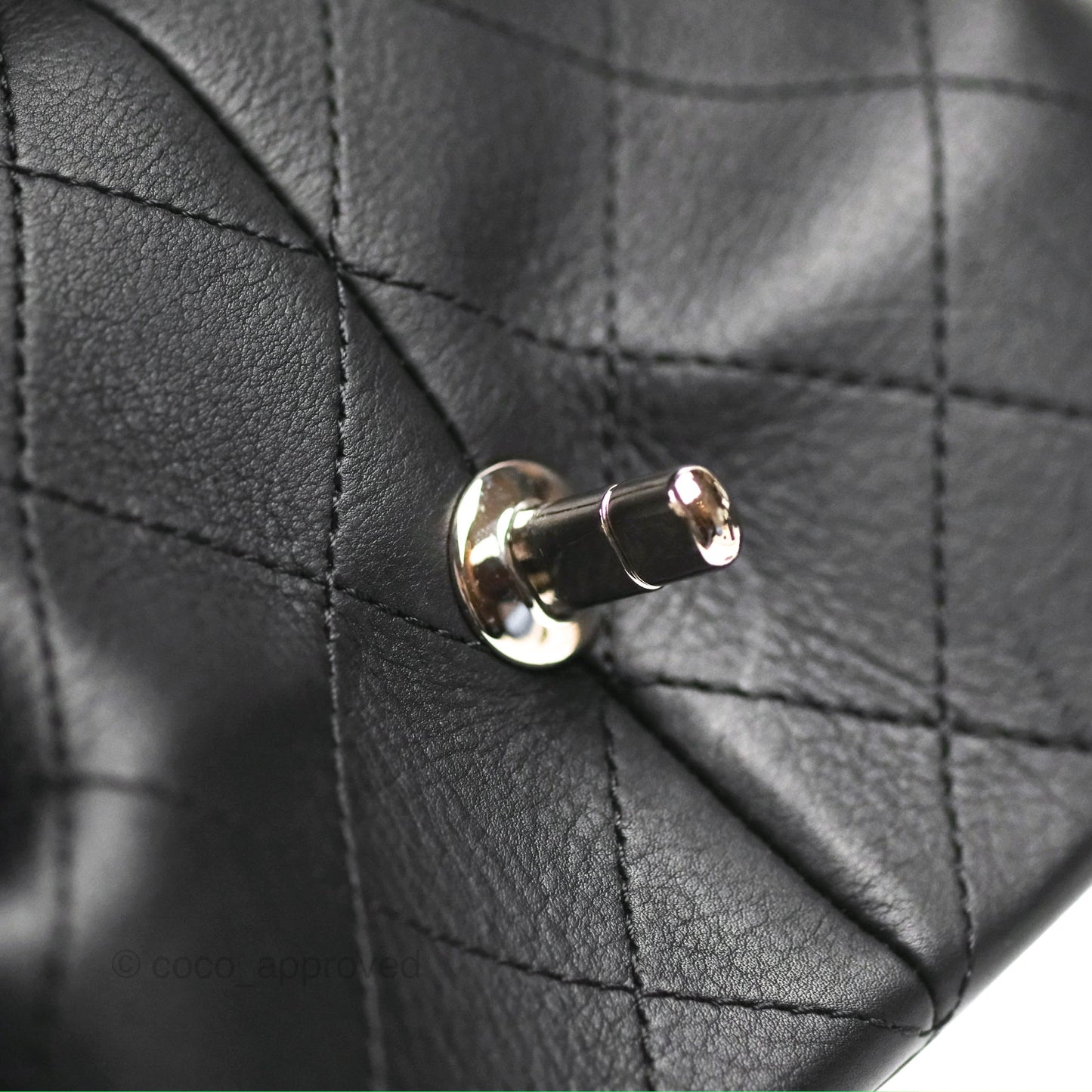 Chanel Flat Quilted Boston Bag Black Calfskin Silver Hardware