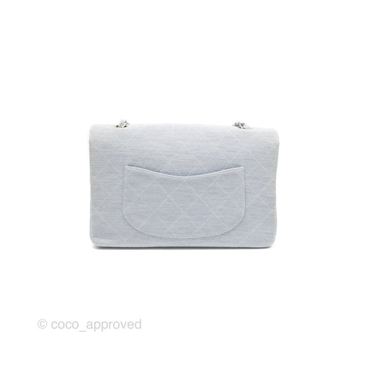 Chanel Medium Single Flap Jersey Flap Bag Silver Hardware