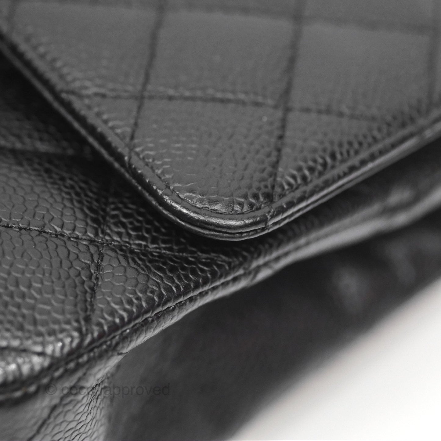 Chanel Classic M/L Medium Flap Quilted Black Caviar Silver Hardware