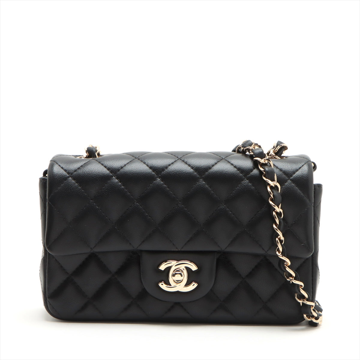 Chanel Mini Matrasse 20  Single Chain Single Chain Bag Black Silver  A69900