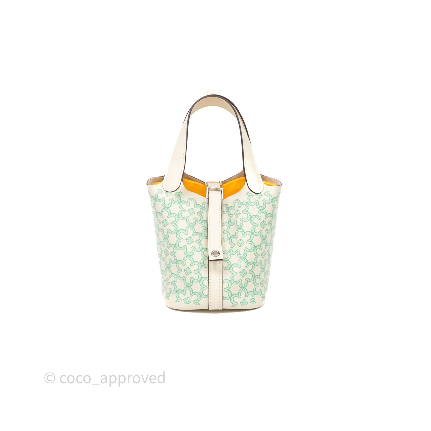 Hermès Micro Picotin 14 Lucky Daisy Nata I2 Vert Swift Palladium Hardware
