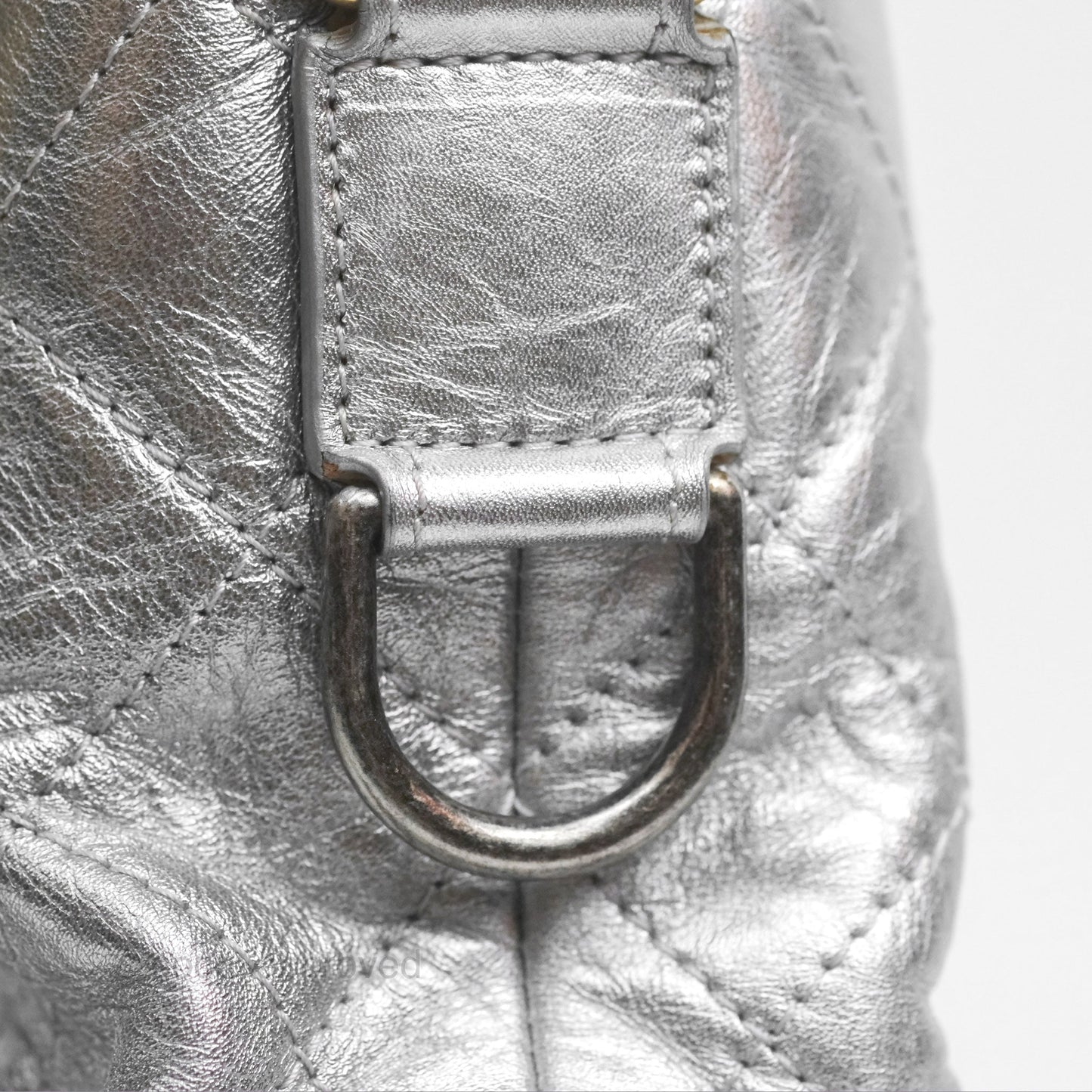 Chanel Large Gabrielle Hobo Metallic Silver Aged Calfskin Mixed Hardware
