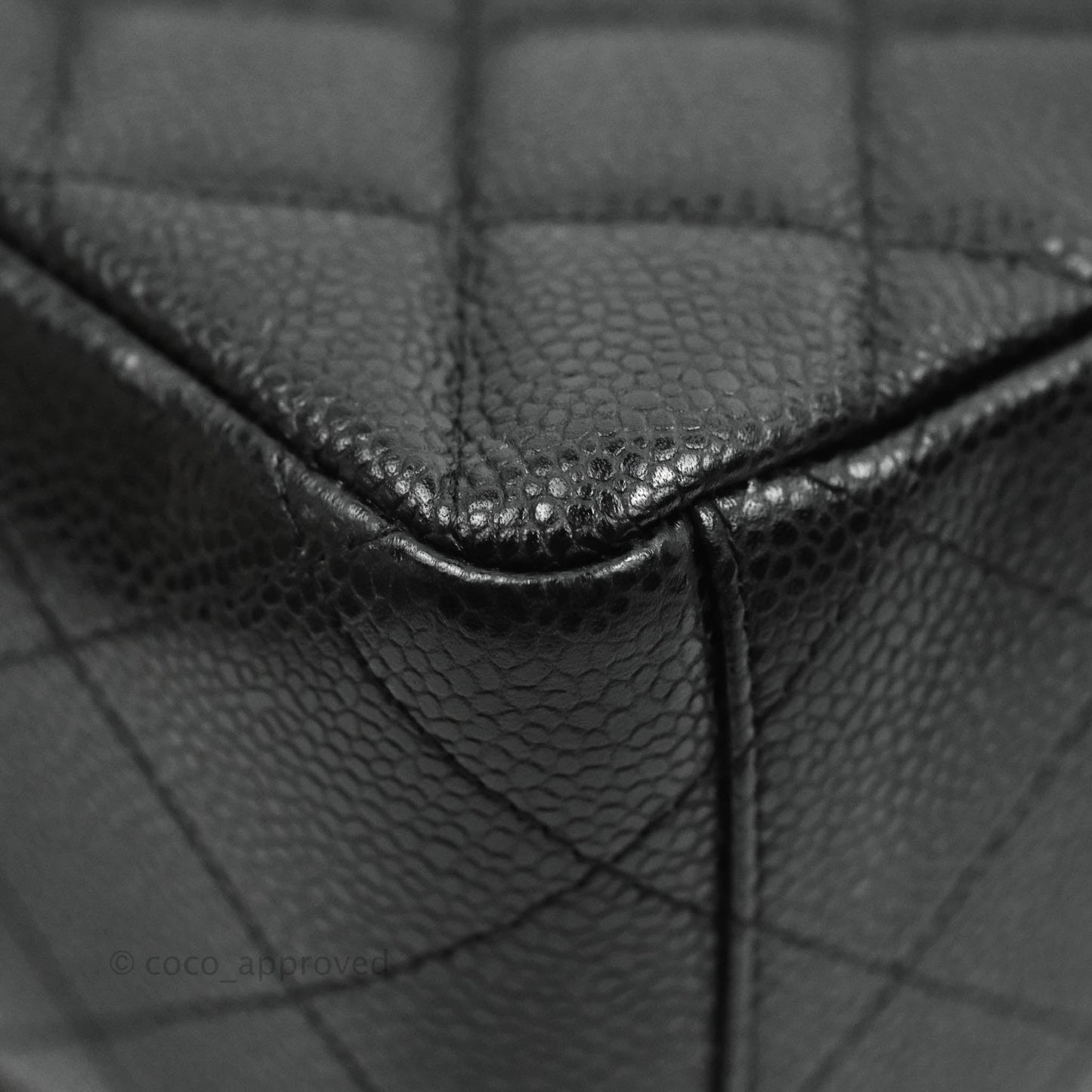 Chanel Single Flap Maxi Caviar Black Silver Hardware