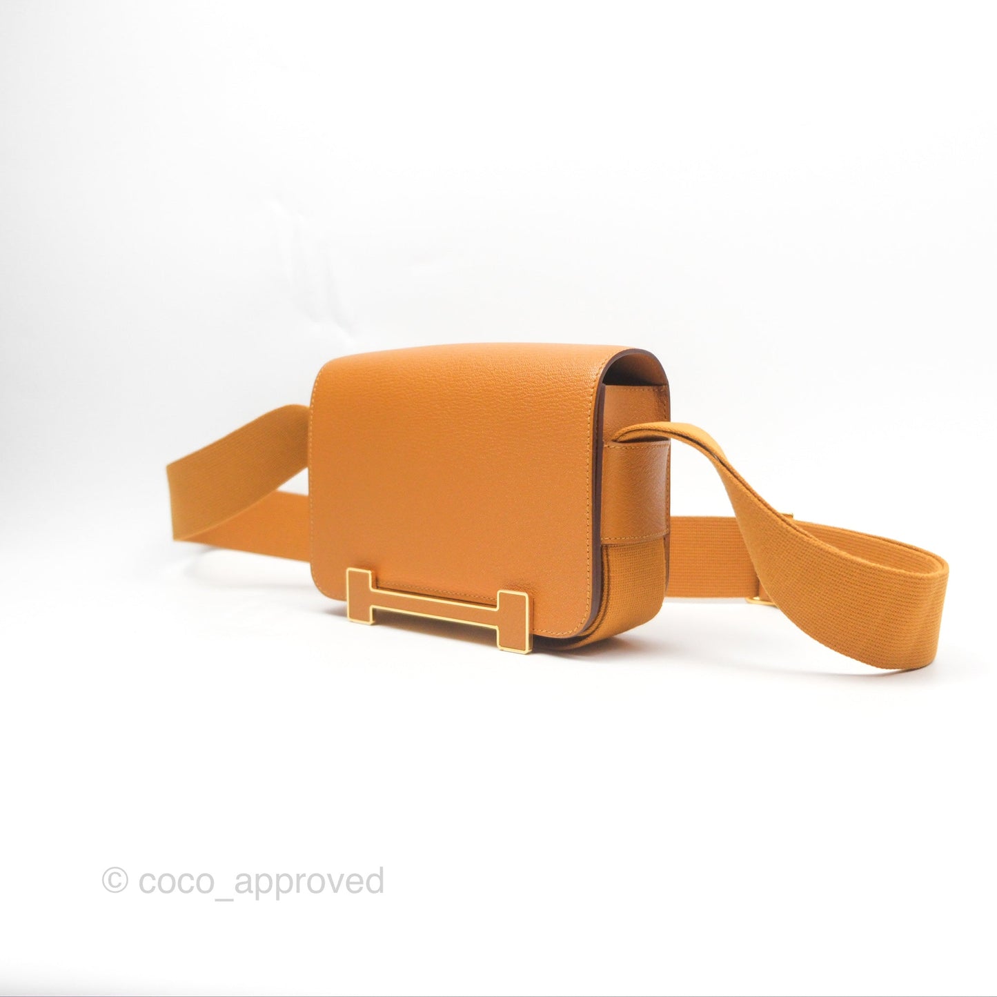 Hermès Geta Bag Caramel Chevre Mysore Gold Hardware