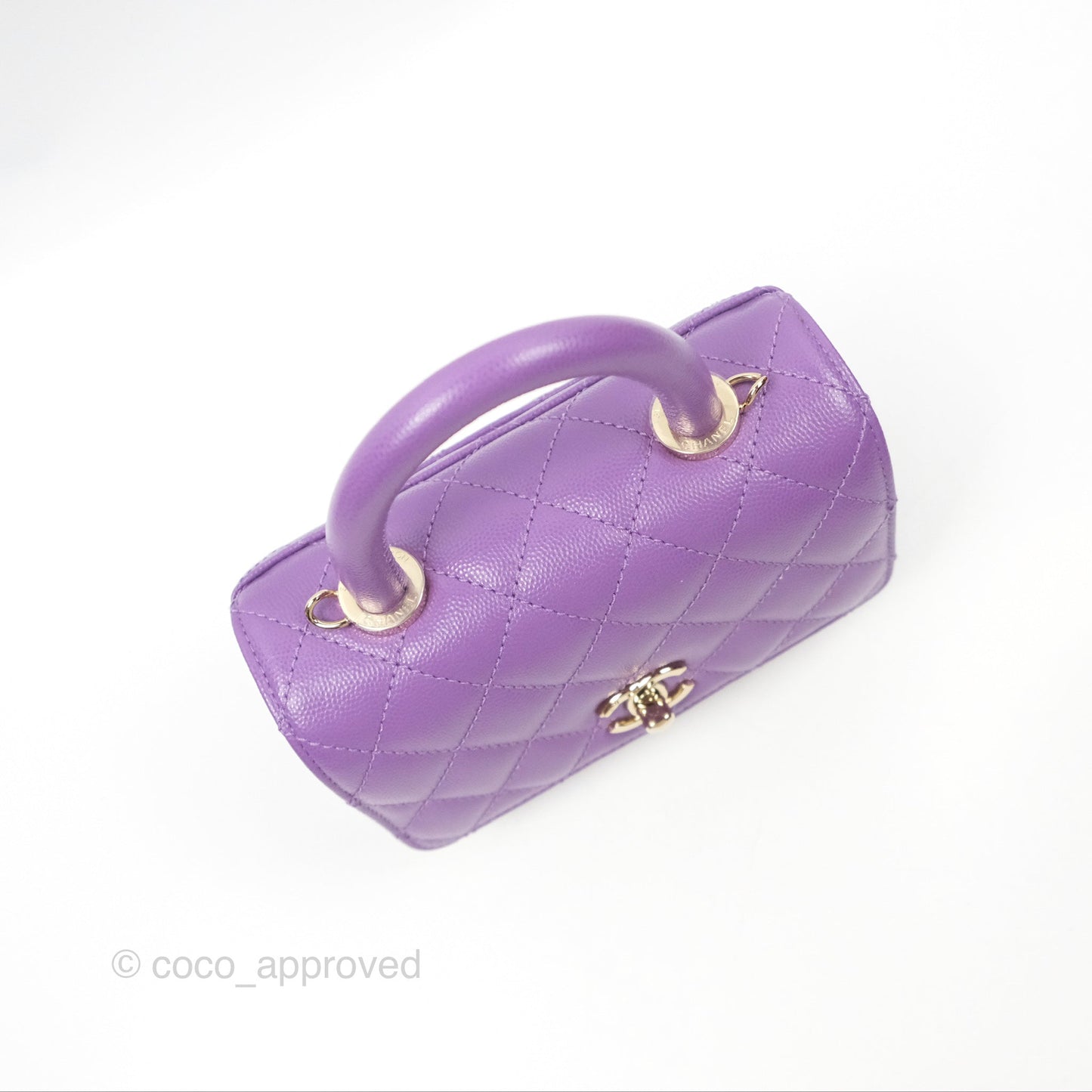Chanel Mini Coco Handle Purple Caviar Gold Hardware