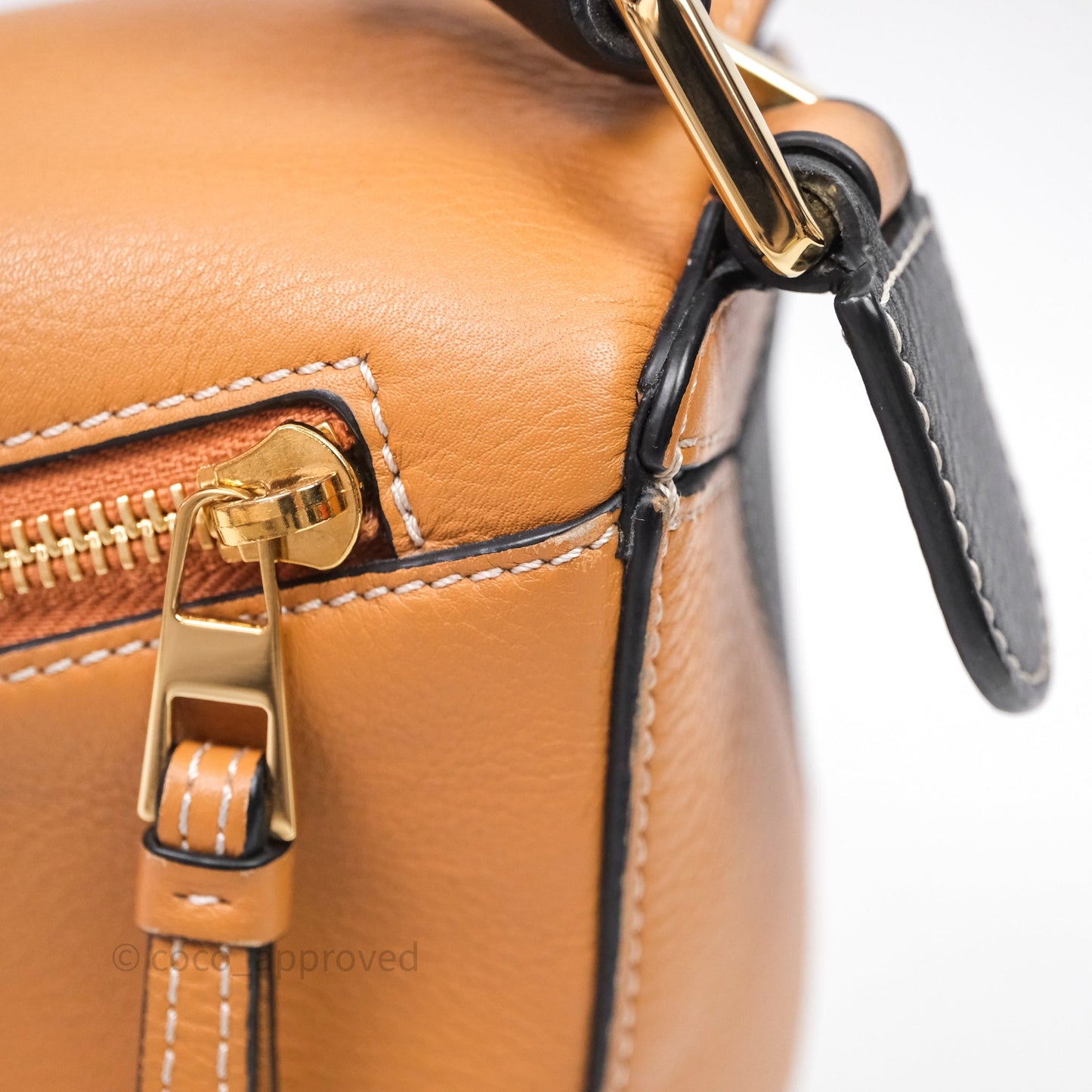 Loewe Small Puzzle Bag Amber/ Light Oat Calfskin Gold Hardware