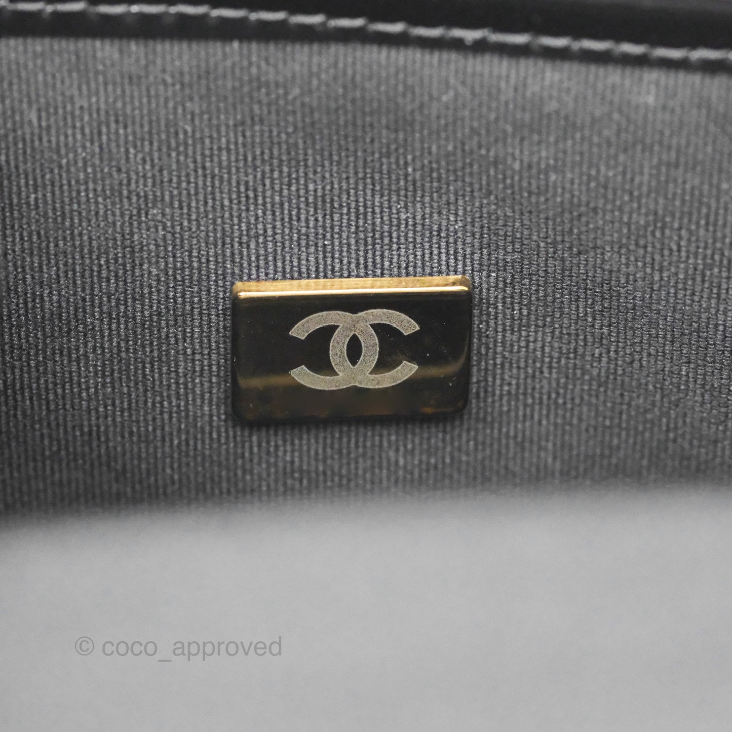 Chanel Mini School Memory Top Handle Flap Black Patent 22K