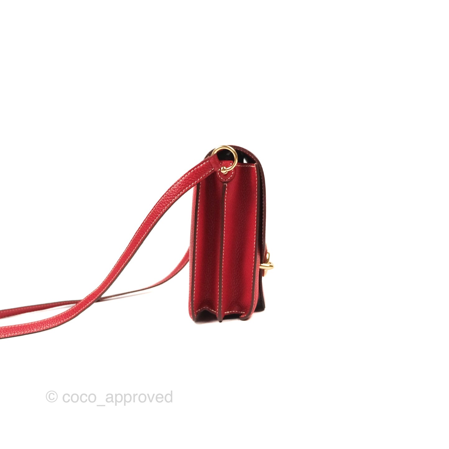 Hermès Roulis 23 Red Clemence Gold Hardware