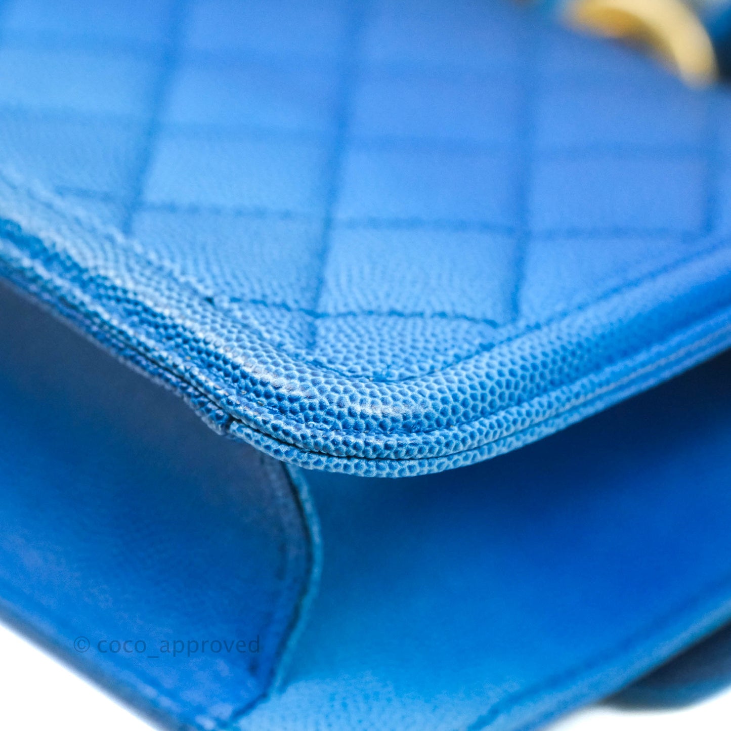 Chanel Quilted Sunset On The Sea Blue Flap Bag Caviar Aged Gold Hardware