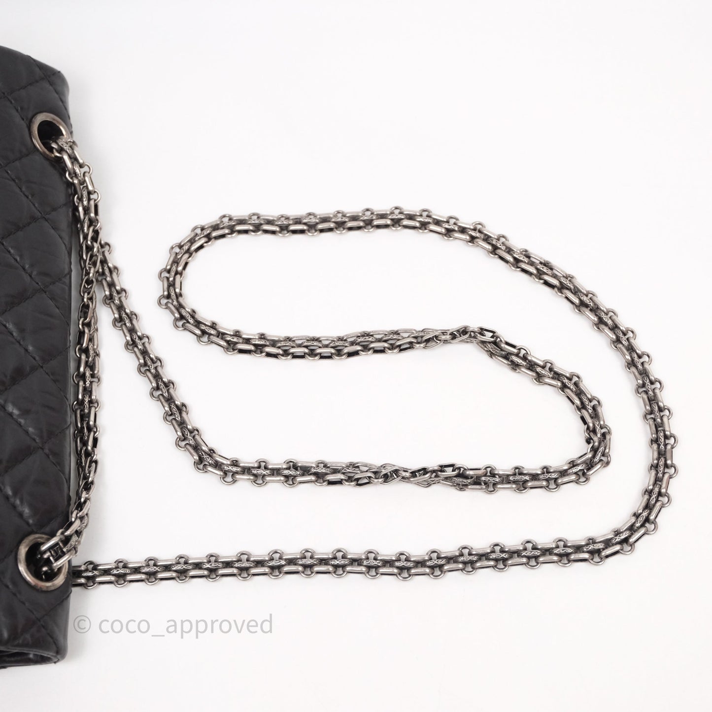 Chanel Reissue 225 Quilted Black Crumple Calfskin Ruthenium Hardware