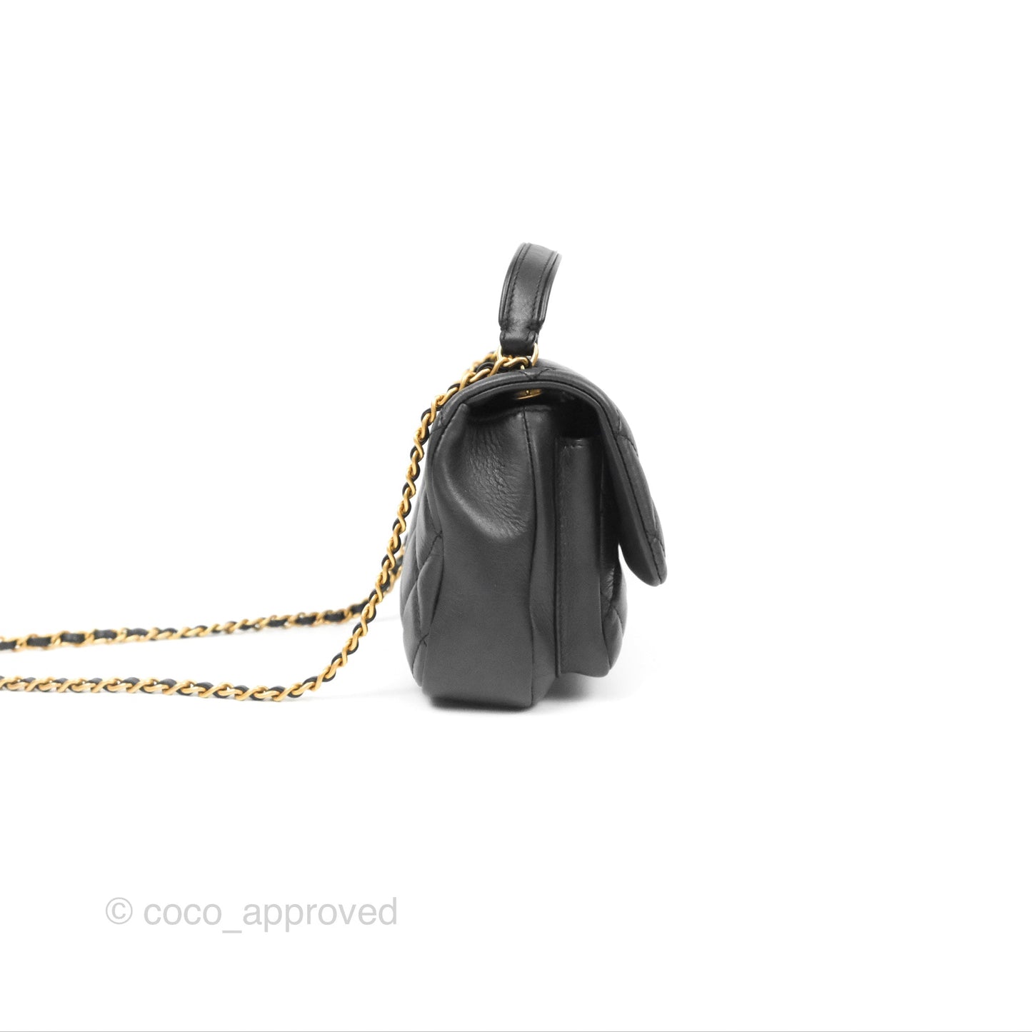 Chanel Small Day Trip Quilted Black Calfskin Gold Hardware