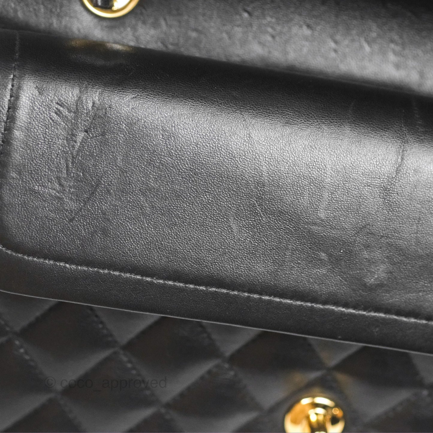 Chanel Classic M/L Medium Flap Quilted Black Lambskin Gold Hardware