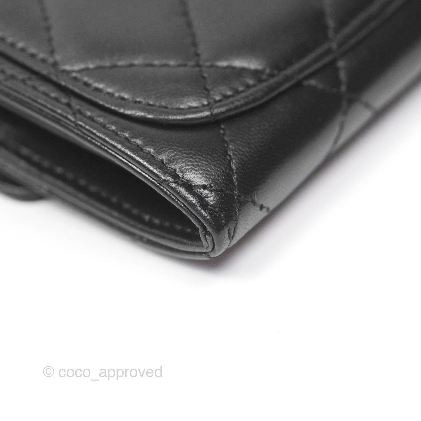 Chanel Classic Flap Coin Purse Black Lambskin Silver Hardware