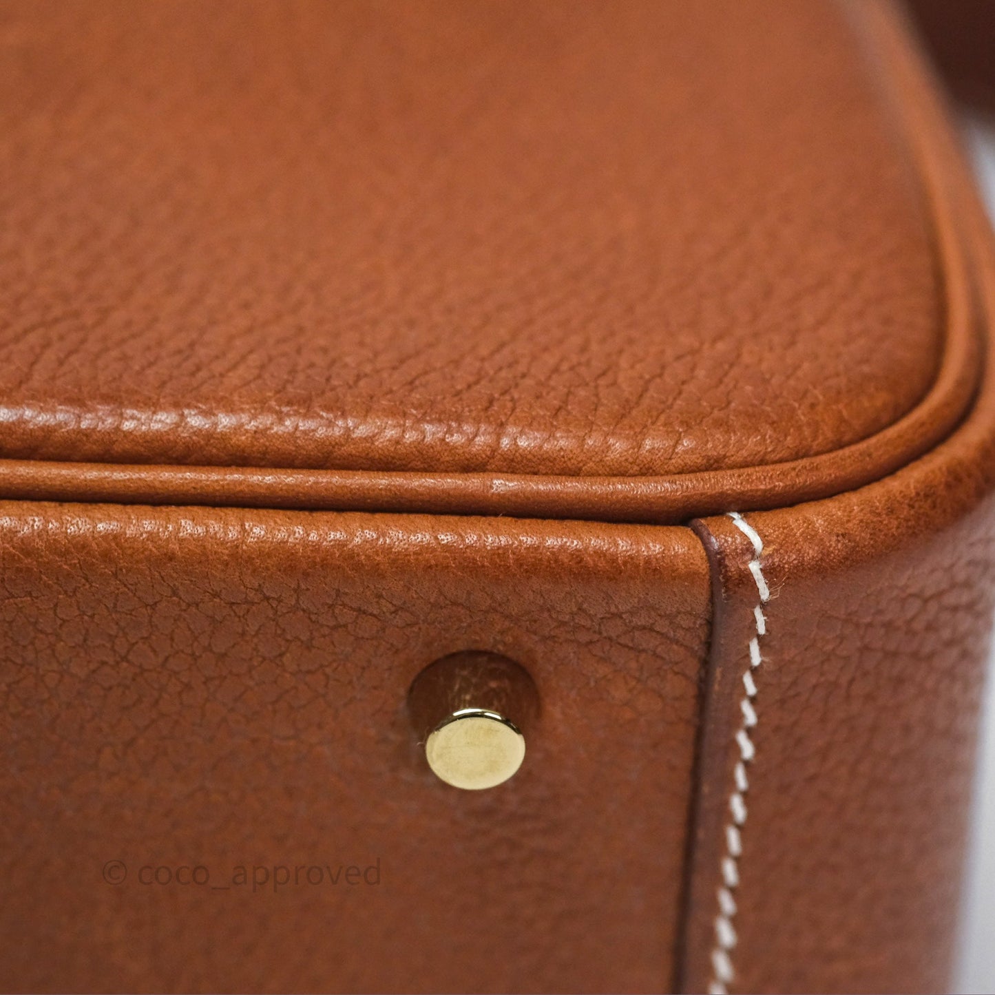 Hermès Mini Lindy 20 Fauve 34 Barenia Gold Hardware