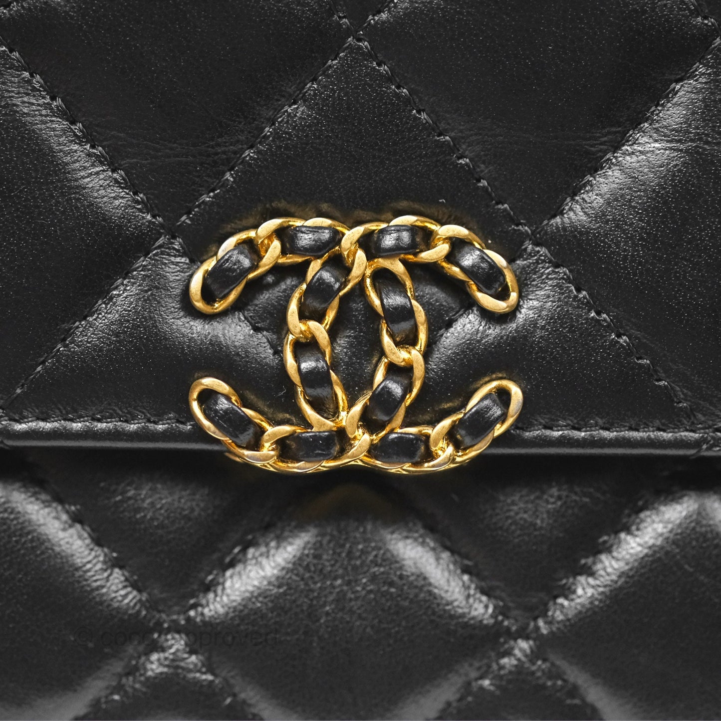 Chanel Mini Flap Bag Black Aged Calfskin Aged Gold Hardware 23K