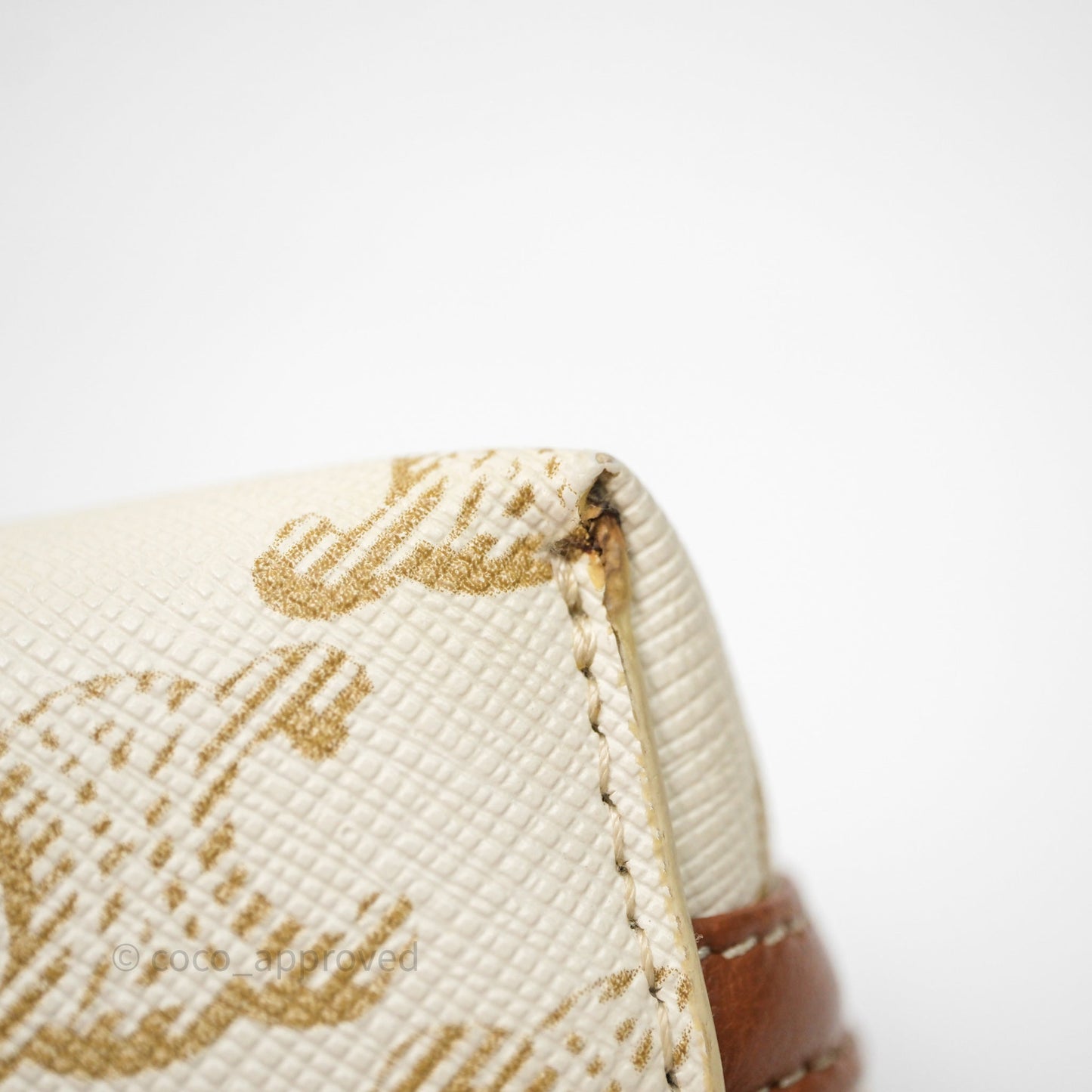 Celine Clutch With Chain Triomphe Canvas White/Tan