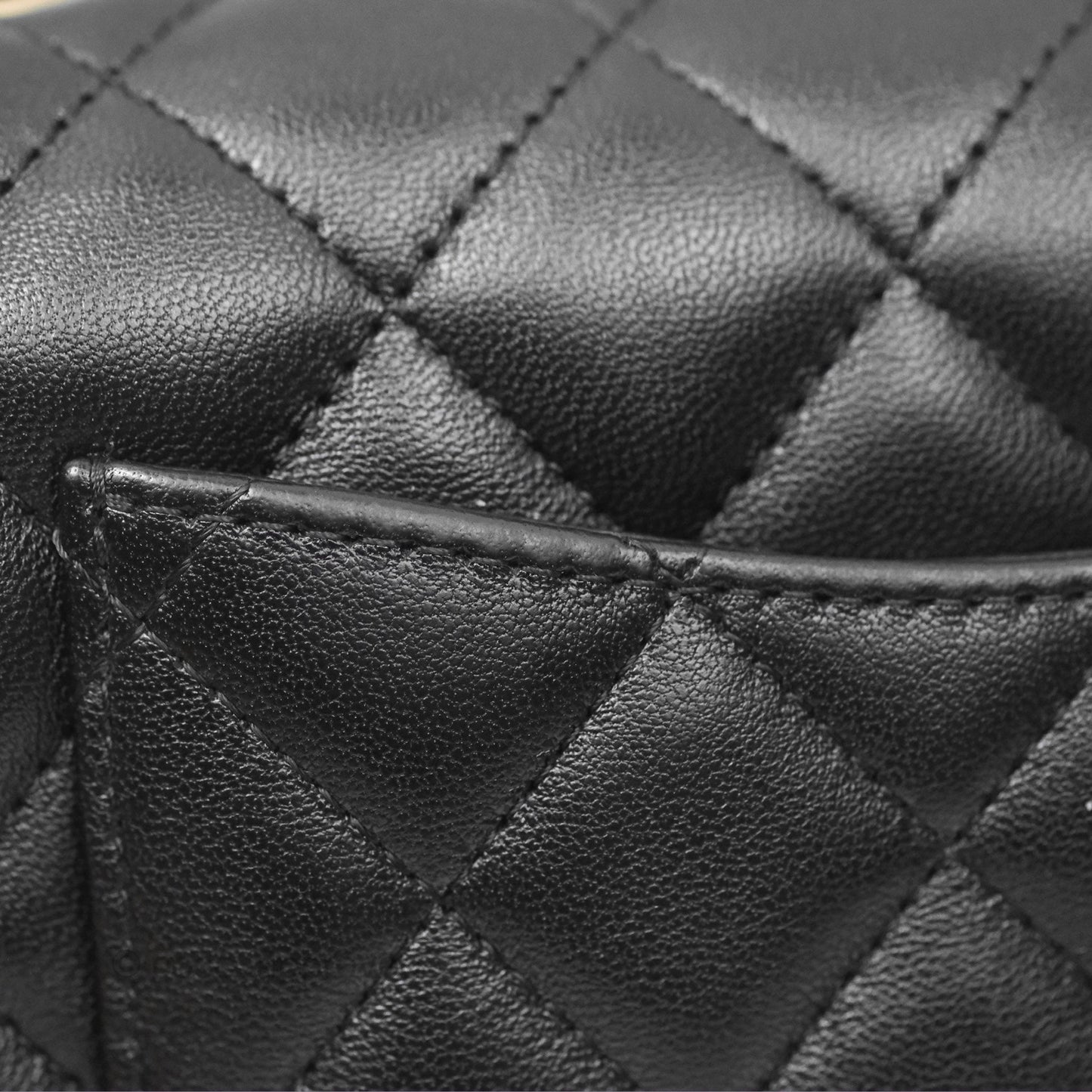 Chanel Mini Rectangular Quilted Black Lambskin Gold Hardware