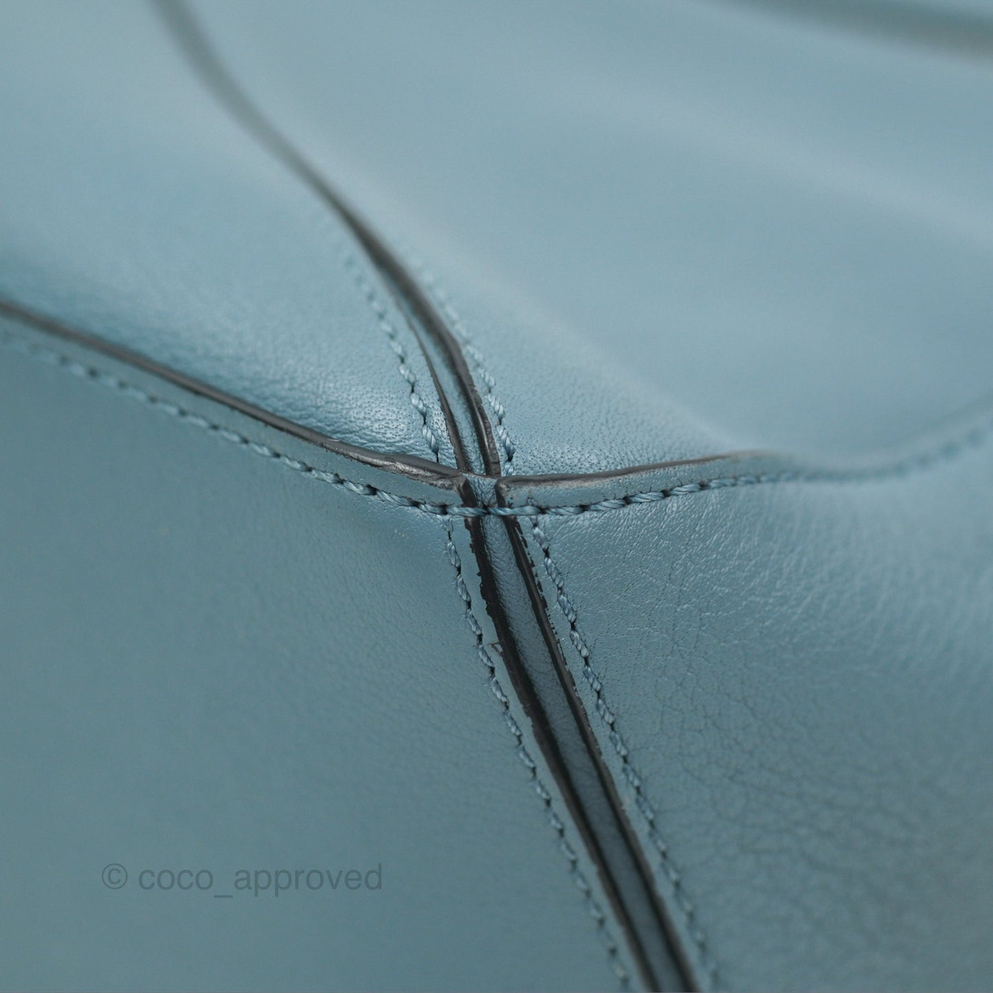 Loewe Small Puzzle Bag Stone Blue Calfskin Silver Hardware