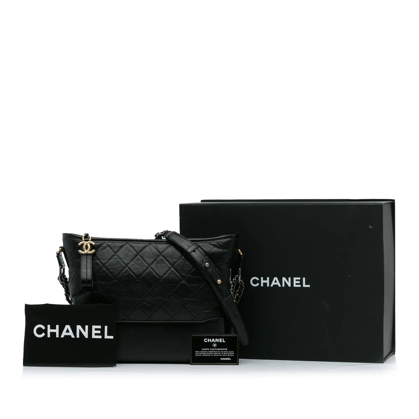 Luxury Chanel Gabrielle Medium Black Lambskin Gold