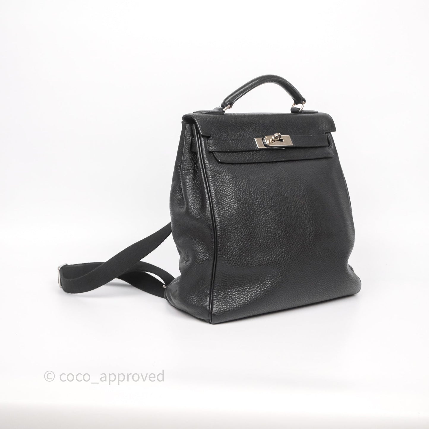 Hermès Kelly Ado Backpack GM Black Noir 89 Togo Palladium Hardware