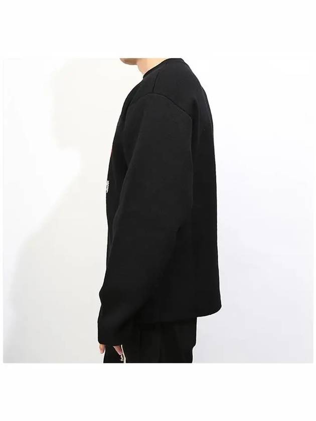Luxury Balenciaga Language Logo Wool Knit Top Black