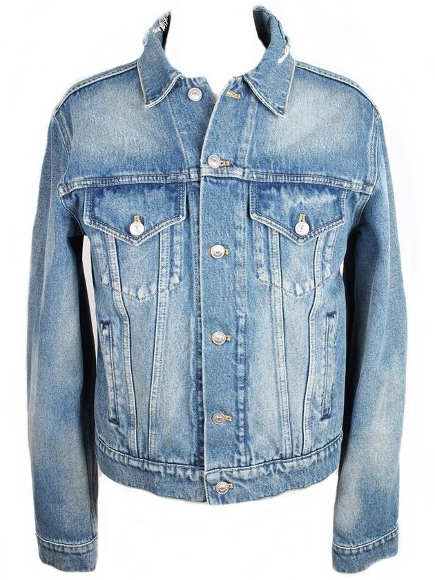 Luxury Balenciaga Wave logo denim jacket 46