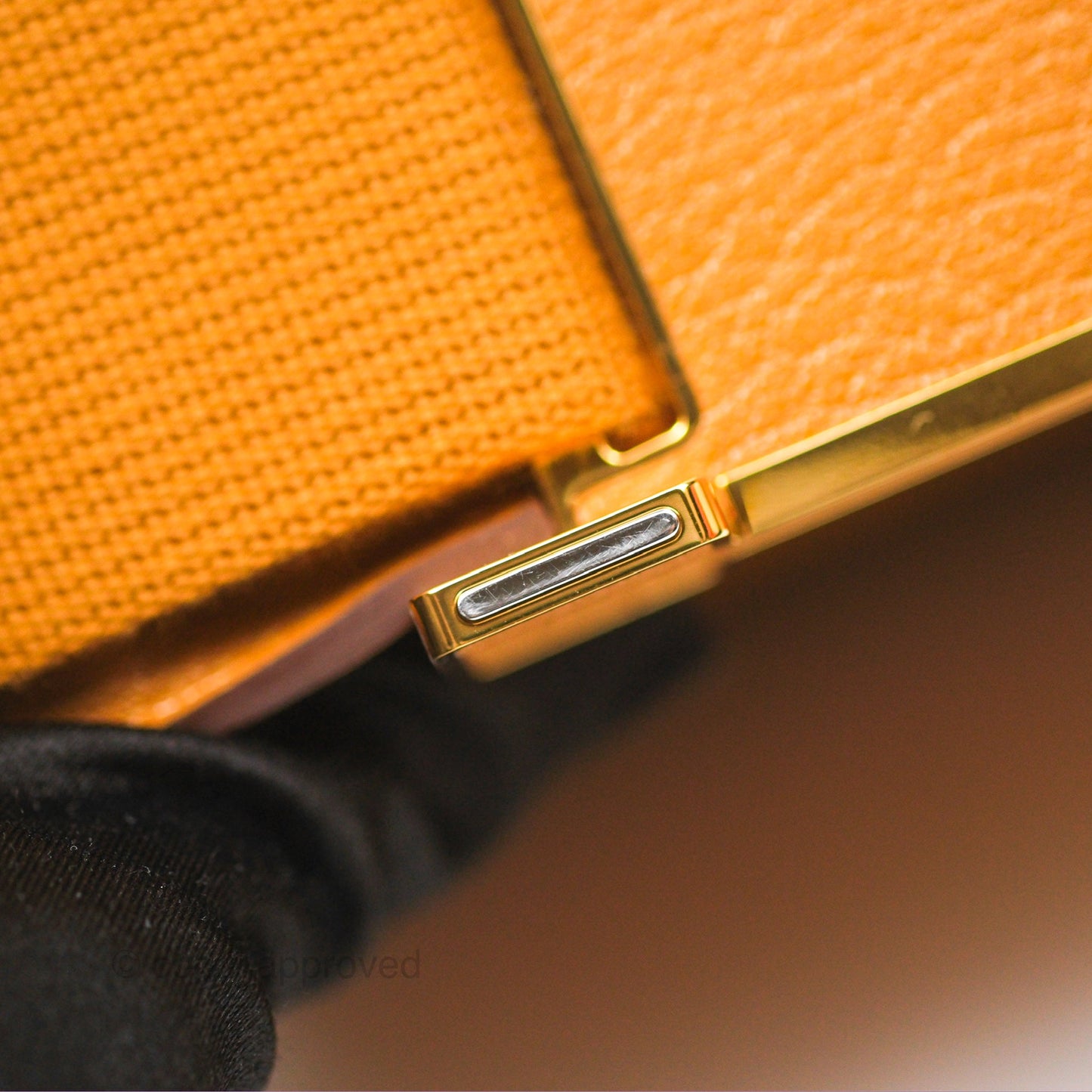 Hermès Geta Bag Caramel Chevre Mysore Gold Hardware