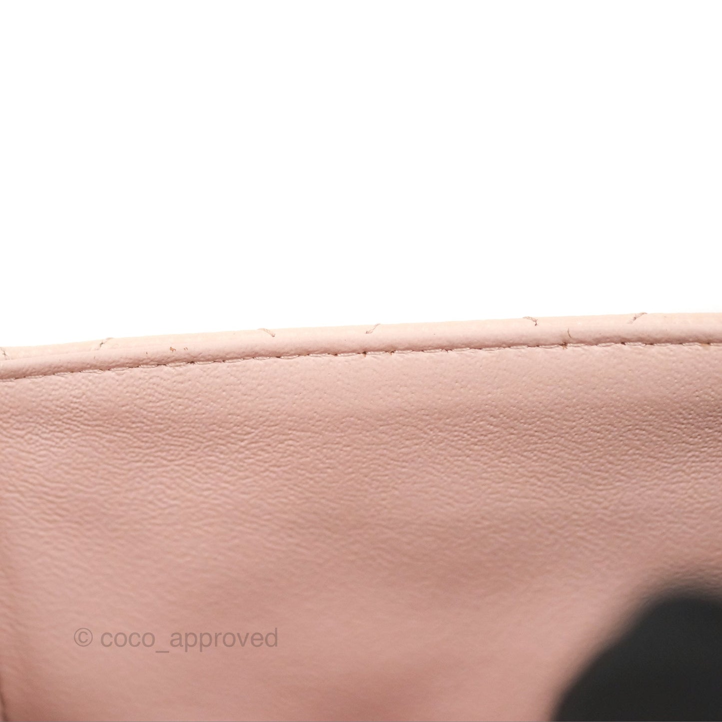 Chanel Quilted Mini Square Flap Pale Pink Caviar Ruthenium Hardware